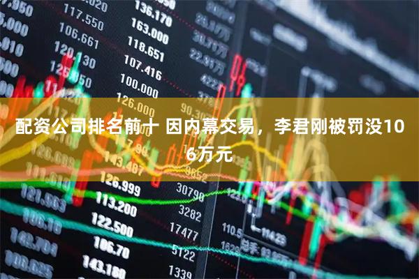 配资公司排名前十 因内幕交易，李君刚被罚没106万元